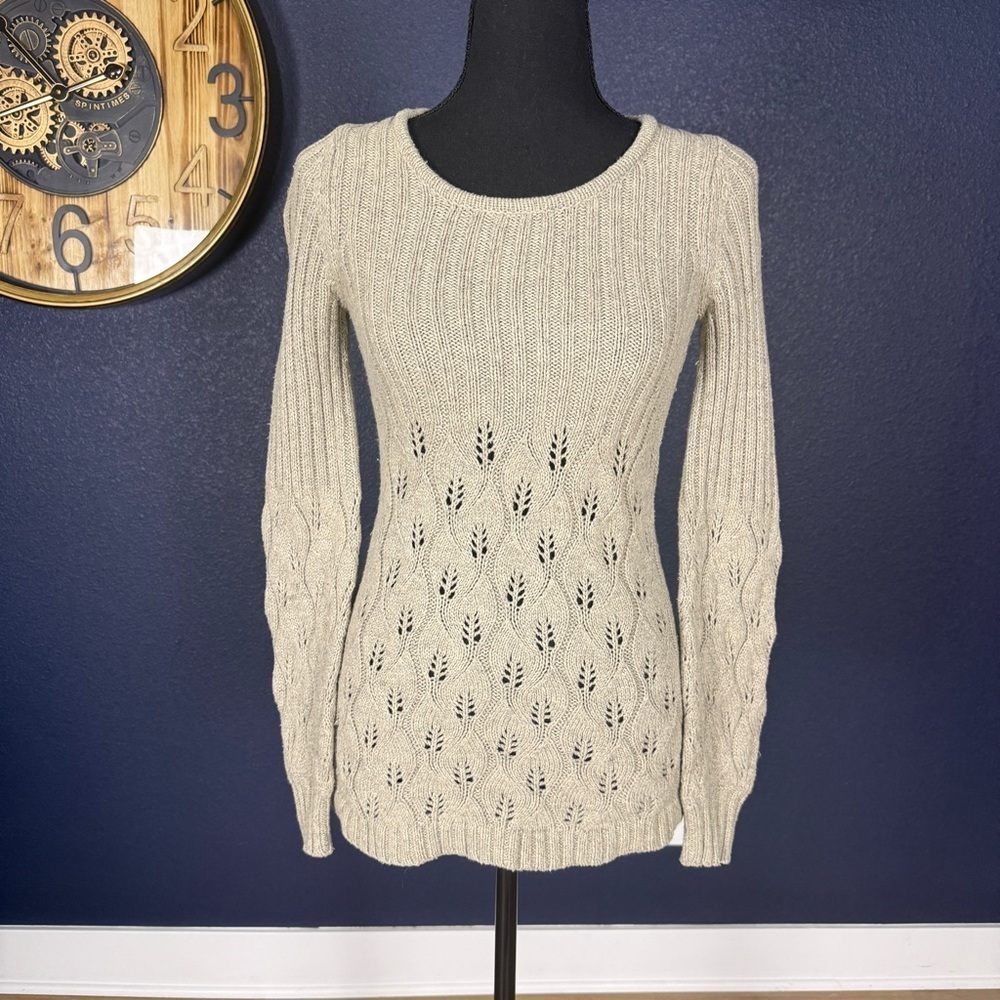 Between Me & You Beige Knit Crewneck Sweater | Size XS